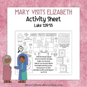 Mary Visits Elizabeth Activity Sheet Bible Crafts Shop