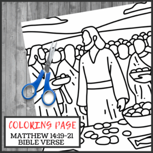 Matthew 14 19 21 Bible Verse Coloring Page 3 Boys And A Dog