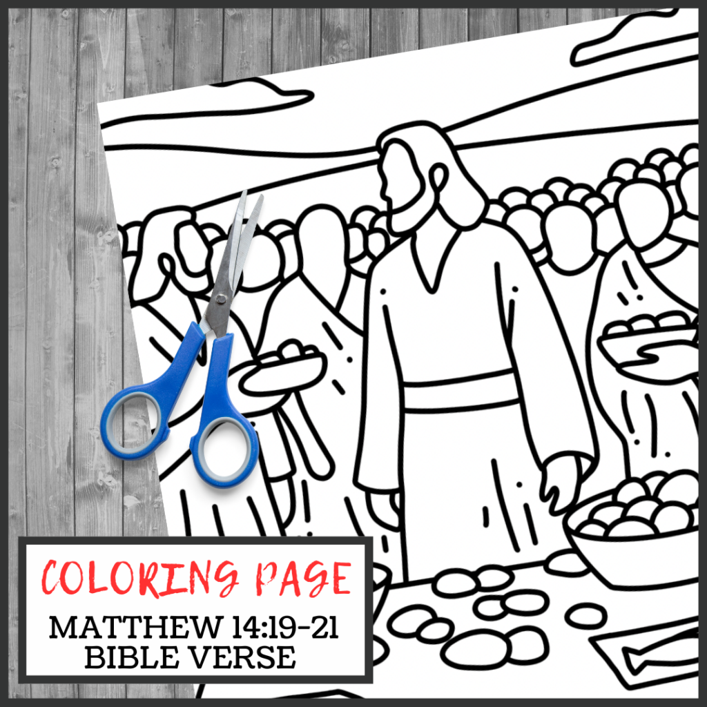 Matthew 14 19 21 Bible Verse Coloring Page 3 Boys And A Dog