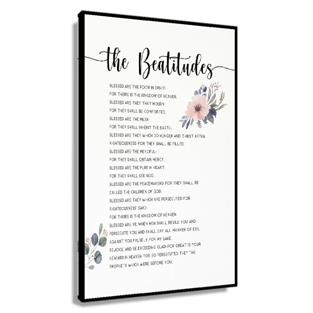 Matthew 5 3 12 The Beatitudes Bible Verse Wall Art Christian Wall Art Scripture Wall Art Printable Quote Gift Poster Printing Walmart