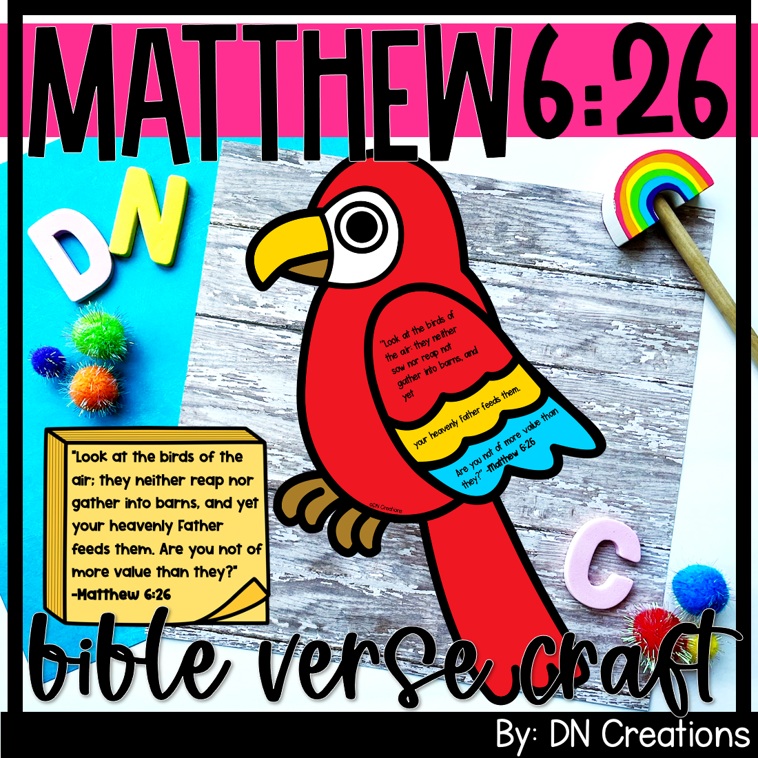 Matthew 6 26 Bible Craft God Loves You Sunday School Lesson God Cares Craft Made By Teachers