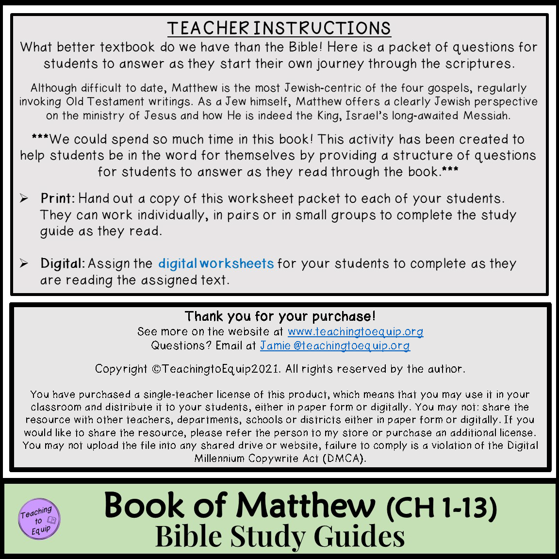 Matthew Bible Study Lesson Activity CH 1 13 Made By Teachers