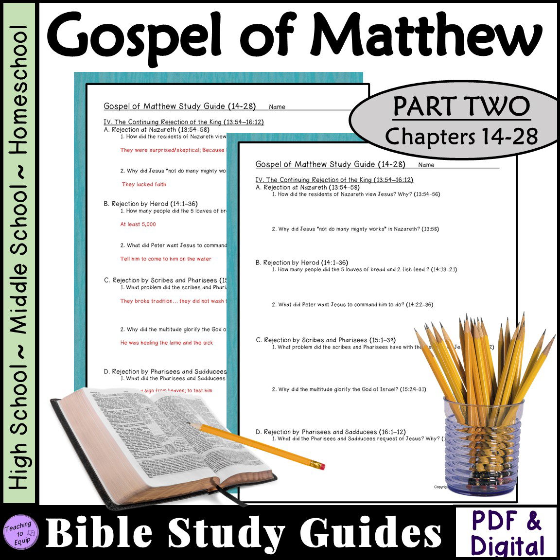 Matthew Bible Study Lesson Activity CH 14 28 Made By Teachers
