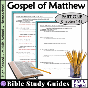 Matthew Bible Study Study Questions CH 1 13 Worksheet Packet Classful