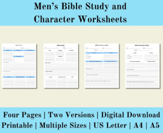 Men s Bible Study And Character Worksheets Digital Bible Study Bible Character Study Bible Reading Digital Download US Letter A4 A5 Etsy
