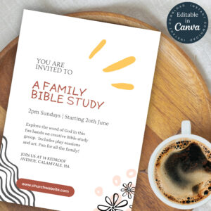 Minimal Church Bible Study Invite Template Small Group Flyer Editable Invitation DIY Printable Abstract Design Flyer Template 106 Etsy