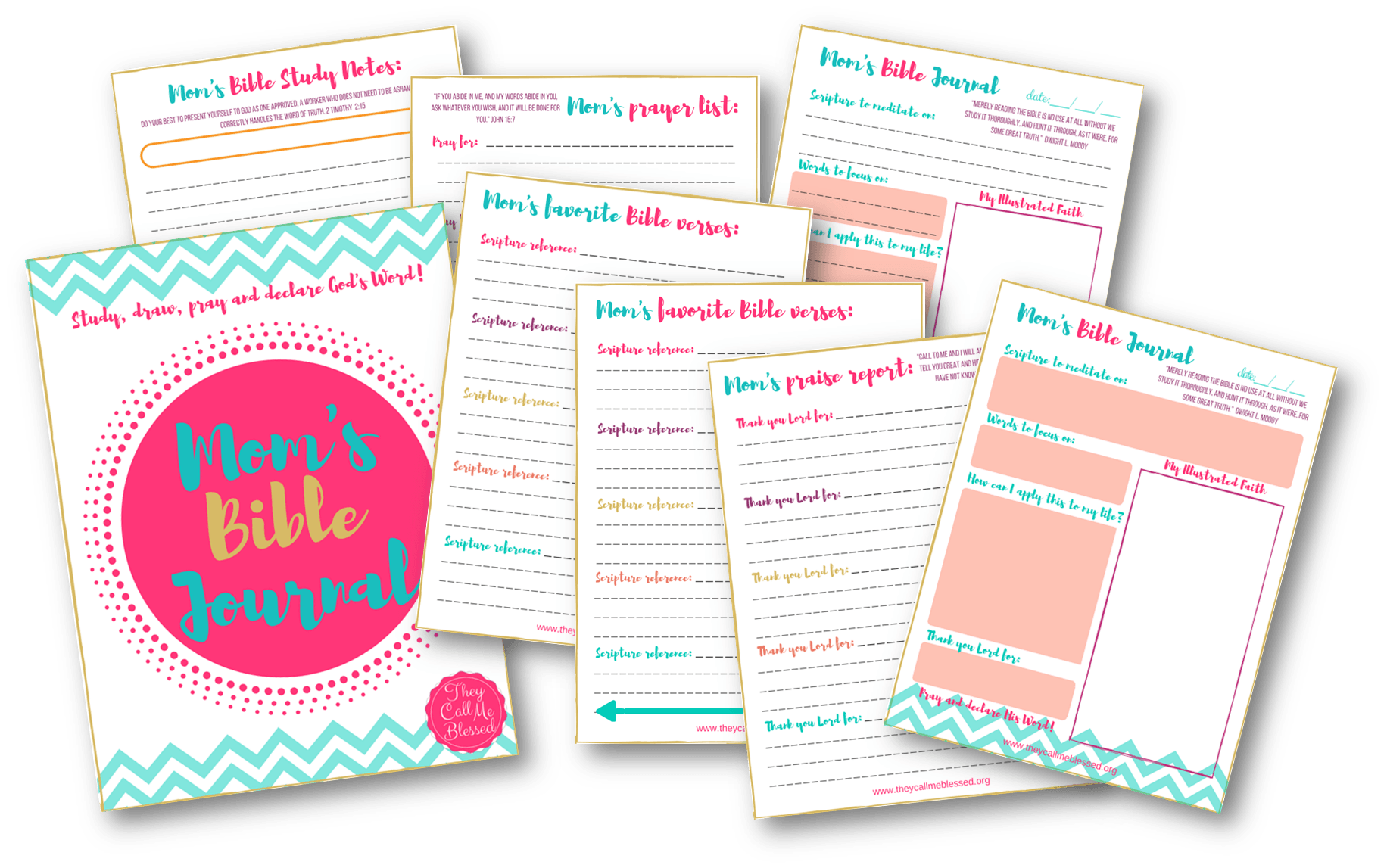 Mom s Bible Journal Printable For The Happy Planner Cover 10 Pages BONUS Mom s Food Journal They Call Me Blessed
