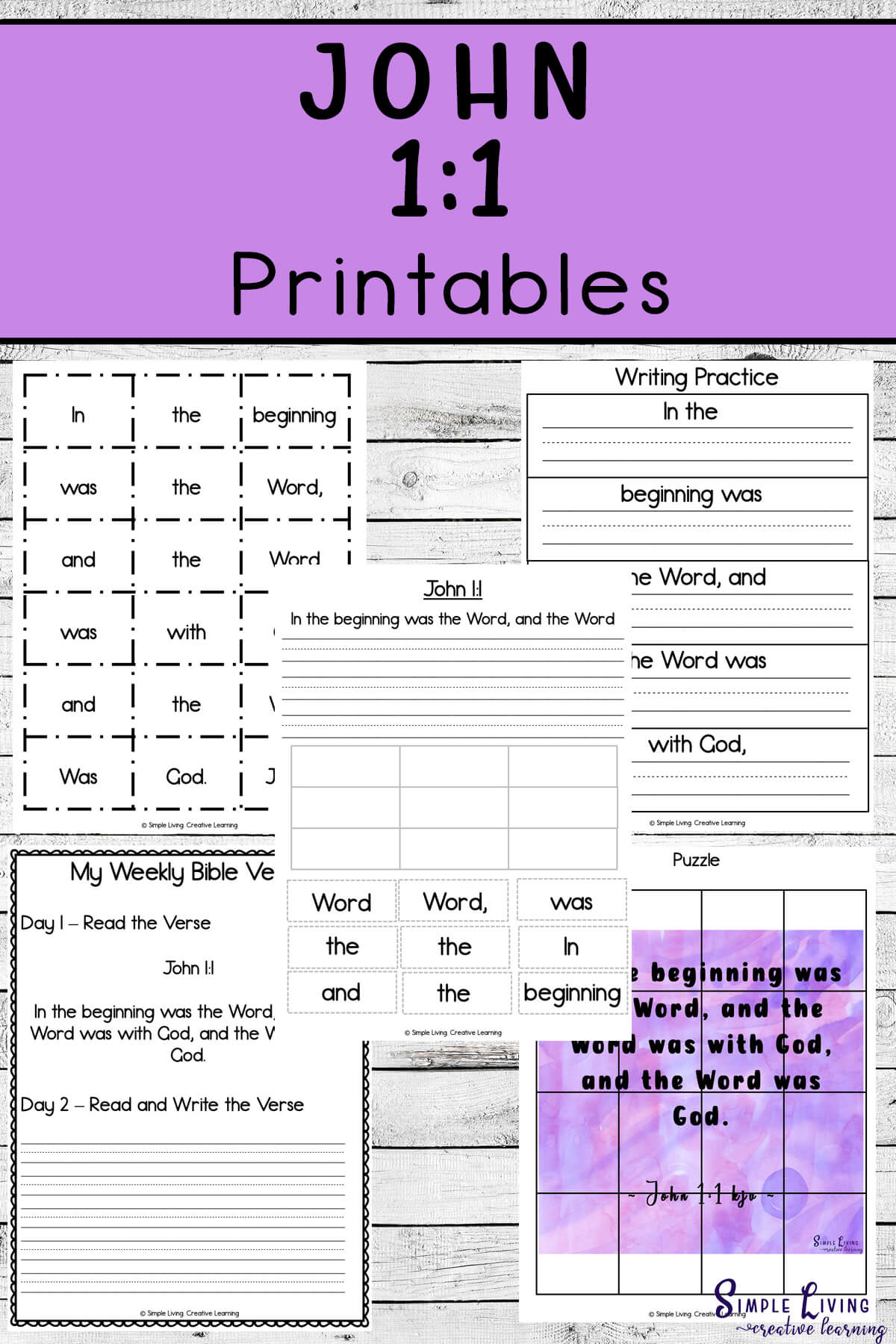 Monday Memory Verse John 1 1 Printables Simple Living Creative Learning