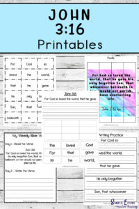 Monday Memory Verse John 3 16 Printables Simple Living Creative Learning