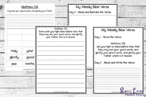 Monday Memory Verse Matthew 5 16 Printables Simple Living Creative Learning