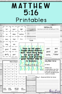 Monday Memory Verse Matthew 5 16 Printables Simple Living Creative Learning