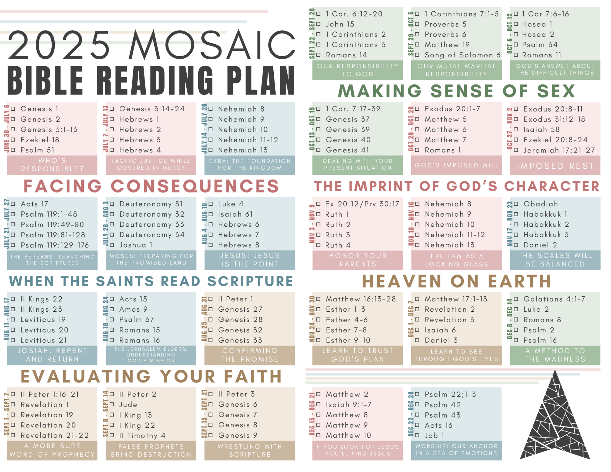 2025 Bible Reading Schedule Printable