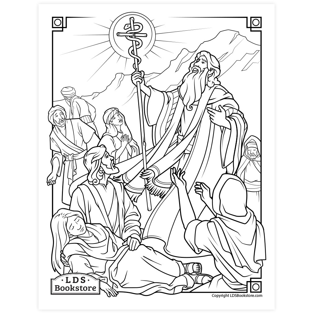 Moses And The Brass Serpent Coloring Page Printable