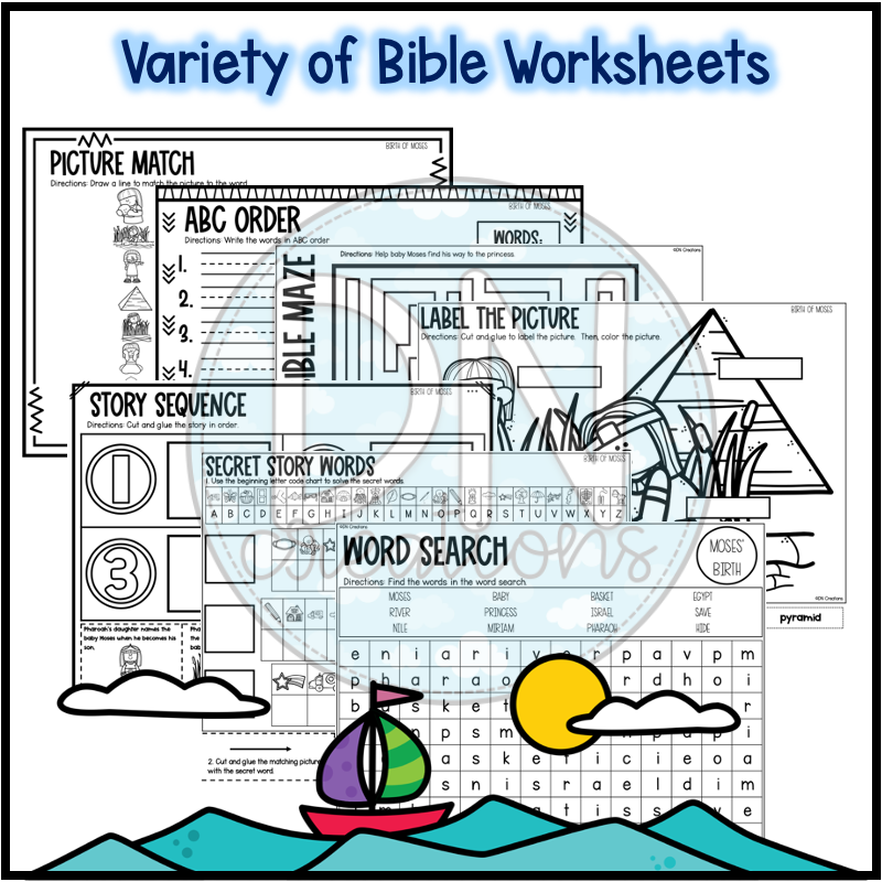 Moses Bible Activities L Birth Of Moses Lesson L Baby Moses Worksheets Made By Teachers