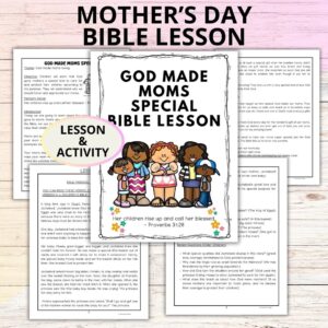 Mothers Day Bible Lesson God Made Moms Special Moms Of The Bible Jochebed Sunday School Lesson Printable Christian Kids Mothers Day Craft Etsy