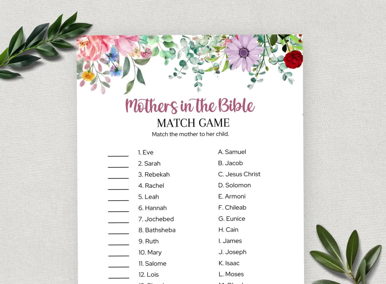 Free Printable Bible Match Games