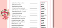 Mothers In The Bible Mother s Day Match Up Game Printable Mother s Day Trivia Christian Mother s Day Game Etsy