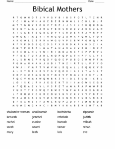 Mothers Of The Bible Word Search WordMint