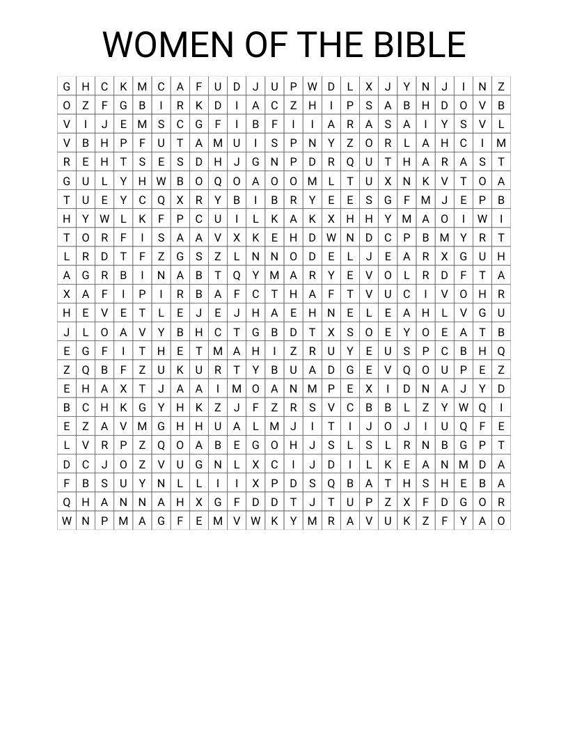 Mothers Of The Bible Word Search WordMint