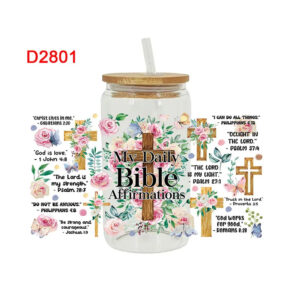 My Daily Bible Affirmations Words Sticker UV DTF Cup Wrap Iron On Transfer For Glass Can Wraps 16oz Libbey D2767 AliExpress