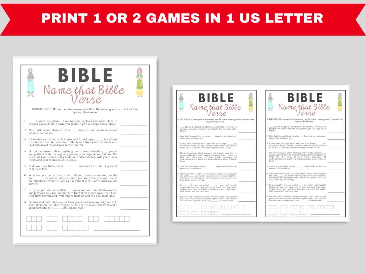 Printable Bible Names Game