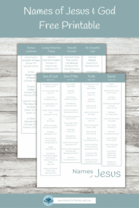 Names Of God And Jesus Printables Water On Thirsty Land
