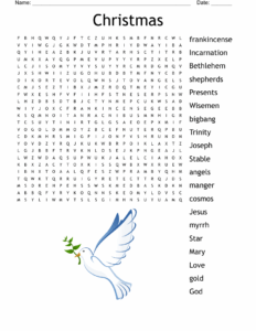 Nativity Story Word Search WordMint