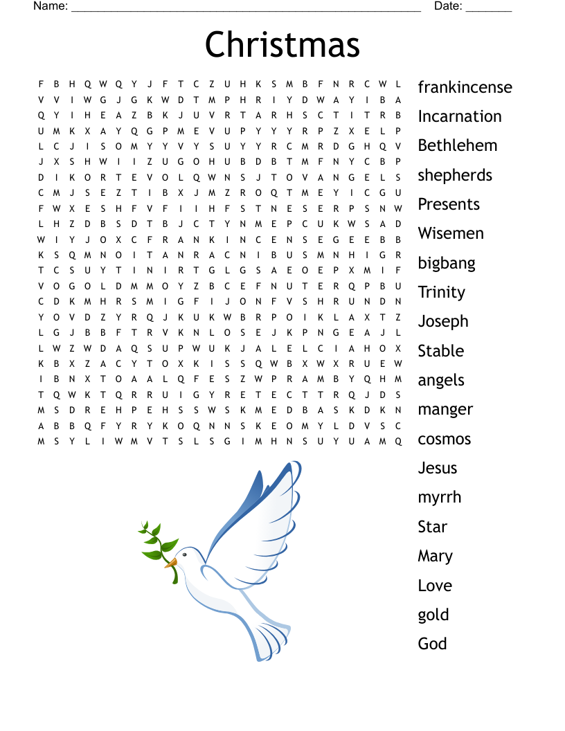 Nativity Story Word Search WordMint