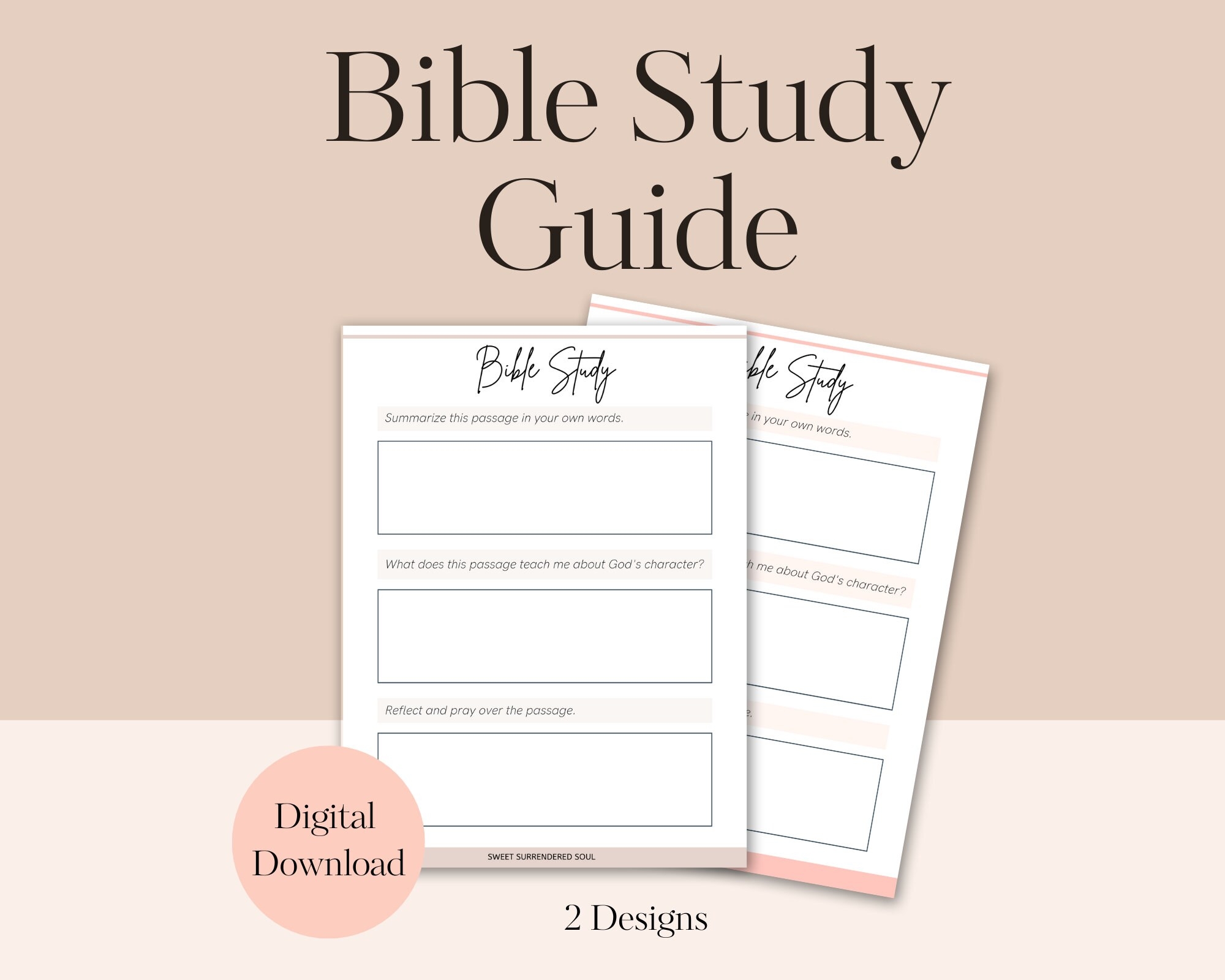 Neutral Bible Study Guide Printable digital Printable Etsy