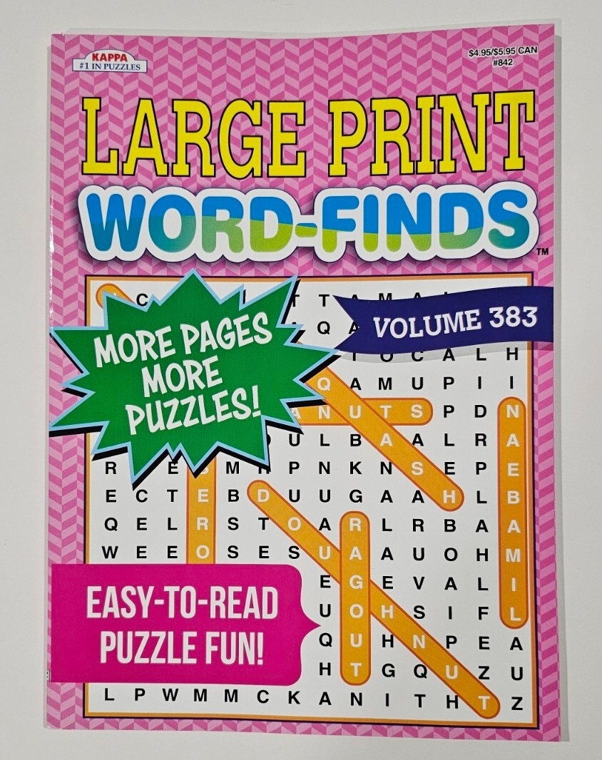 New Large Print Word Finds Puzzle Books Kappa Games Vol 383 Search Hunt Hobby EBay