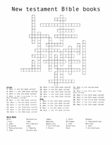 New Testament Bible Books Crossword WordMint