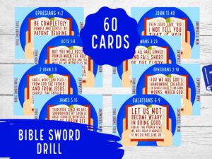 New Testament Bible Sword Drill Game Bible Game Find The Verse Scripture Drill Bible Printable 60 Cards NIV Youth Bible Game Etsy
