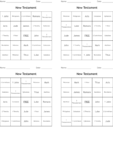 New Testament Books Of The Bible Bingo Cards WordMint