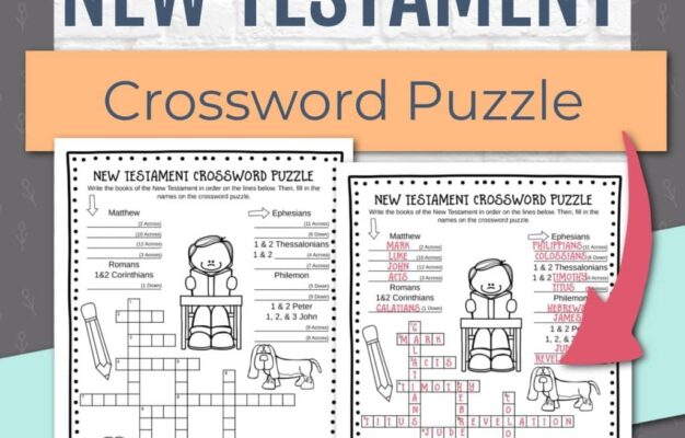 New Testament Crossword Books Of The Bible Puzzle For Kids