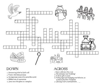New Testament themed Crossword Puzzles Beeloo Printable Crafts Worksheets Library
