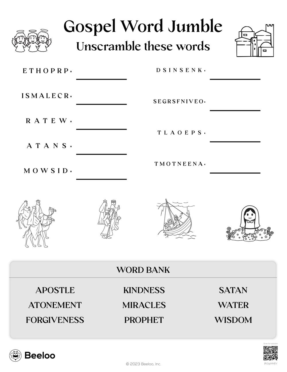 New Testament themed Word Scrambles Beeloo Printable Crafts And Activities For Kids