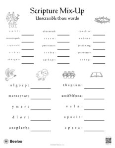 New Testament themed Word Scrambles Beeloo Printable Crafts And Activities For Kids