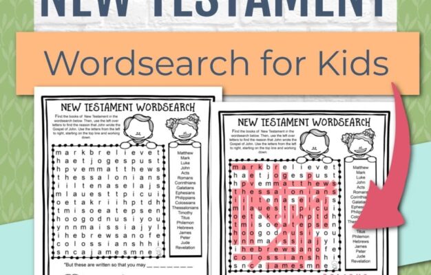 New Testament Wordsearch Activity Page Kids Bible Teacher