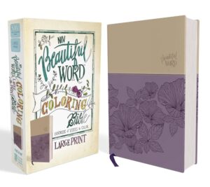 NIV Beautiful Word Coloring Bible Large Print Leathersoft Purple Tan Hundreds Of Verses To Color Zondervan 9780310447061 Amazon Books