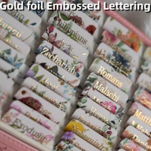 Niv Study Bible UPAFEXXI Laminated Bible Tabs For Women And Men Gold Foil Embossed Lettering Reposition Large Print Tabs Easy To Read And Apply 80 Bible Chapters Labels For Easy Navigation Multicolored Mens