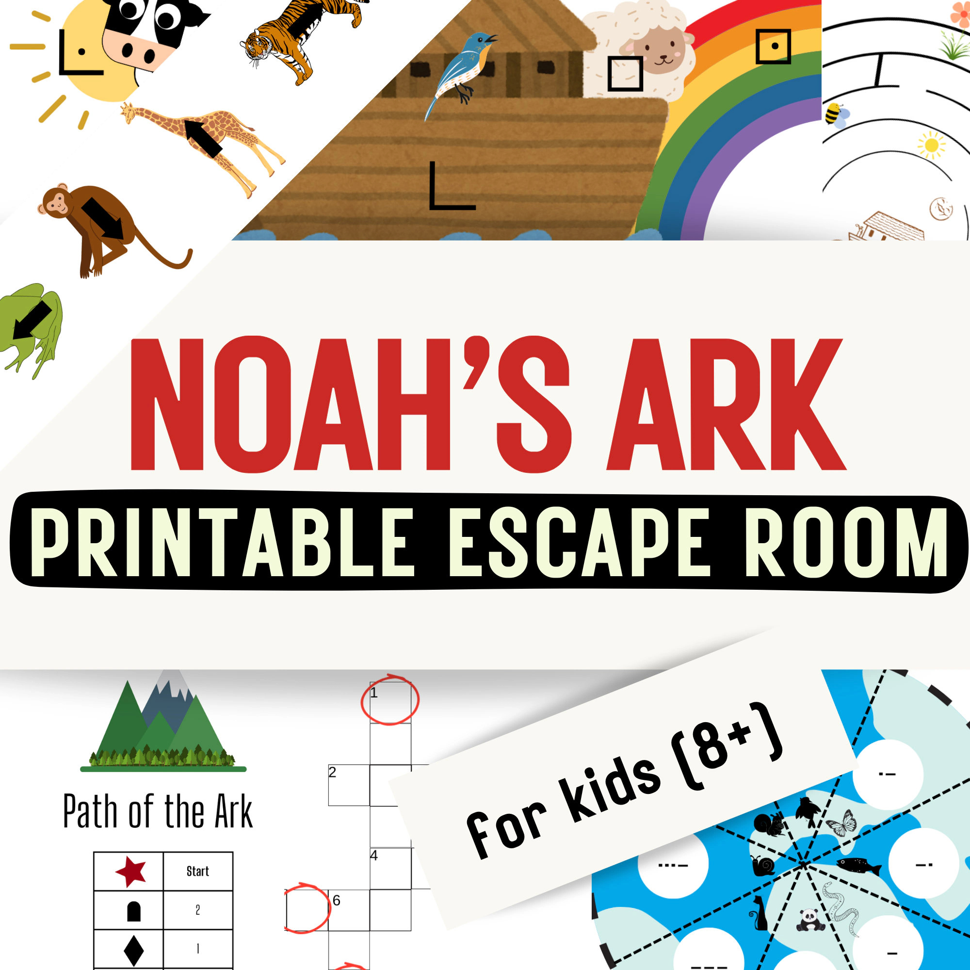 Noah s Ark Bible Escape Room For Kids Printable PDF DIY Youth Group Game Mystery Puzzle Christian Sunday School Activity Ages 8 13 Etsy