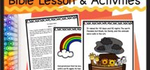 noah s ark bible lesson with visuals mini book and sequence cut and paste made by teachers