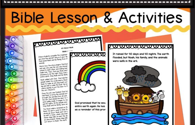 noah s ark bible lesson with visuals mini book and sequence cut and paste made by teachers