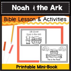Noah s Ark Bible Lesson With Visuals Mini book Key Verse Coloring Sheets For Preschool Kindergarten Classful