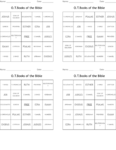 O T Books Of The Bible Bingo Cards WordMint