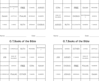 O T Books Of The Bible Bingo Cards WordMint