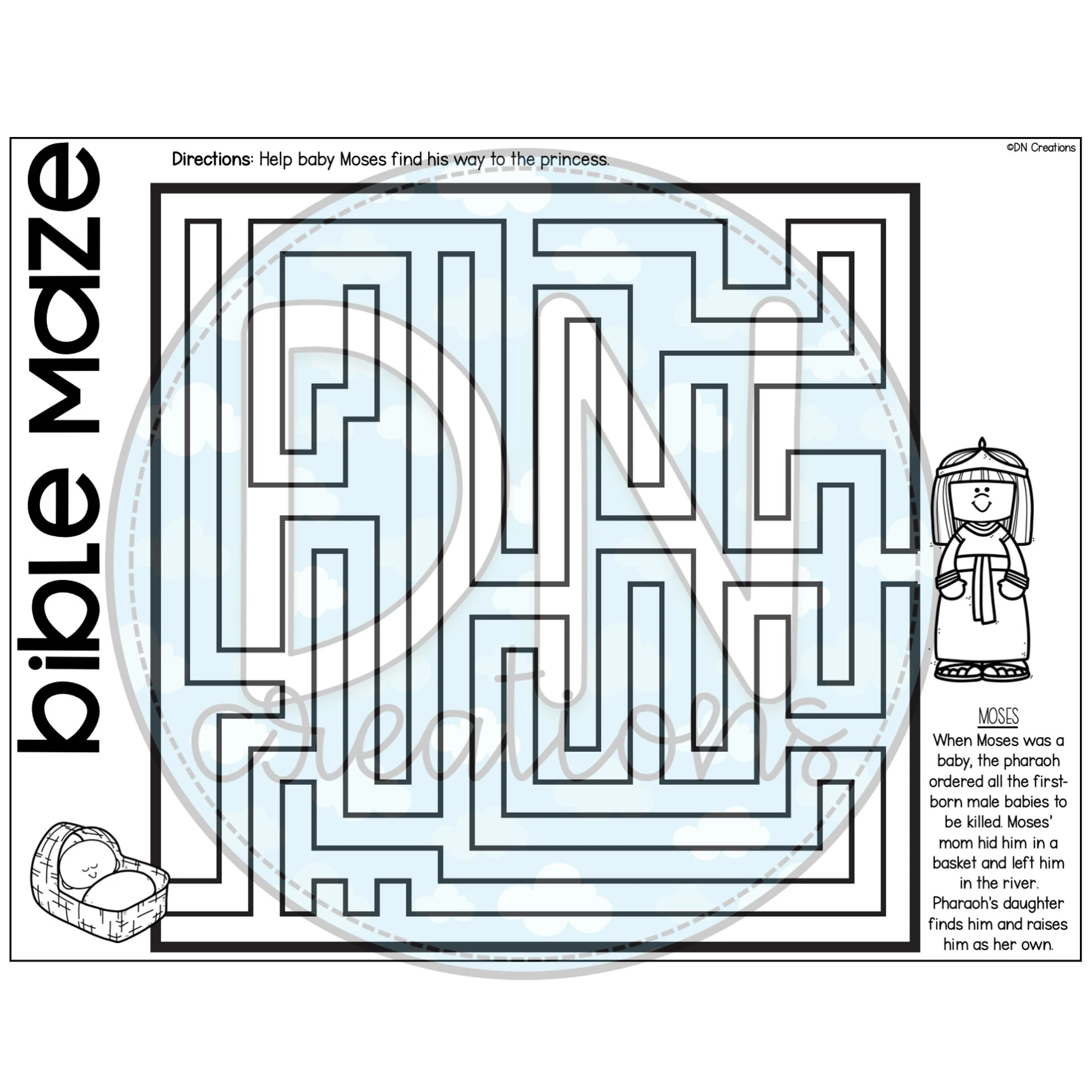 Old Testament Bible Story Mazes Kids Bible Printables PDF Etsy