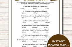 Old Testament Bible Trivia Game Printable Bible Trivia For Kids And
