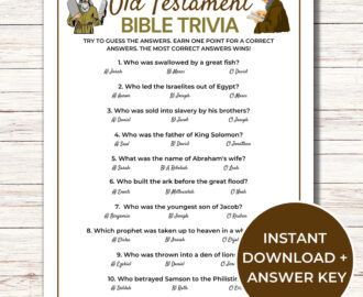 Old Testament Bible Trivia Game Printable Bible Trivia For Kids And