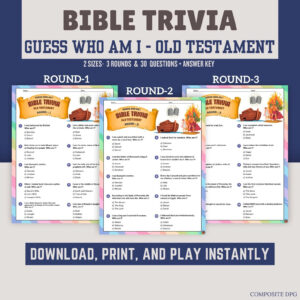 Old Testament Bible Trivia Game who Am I Quiz PDF Etsy